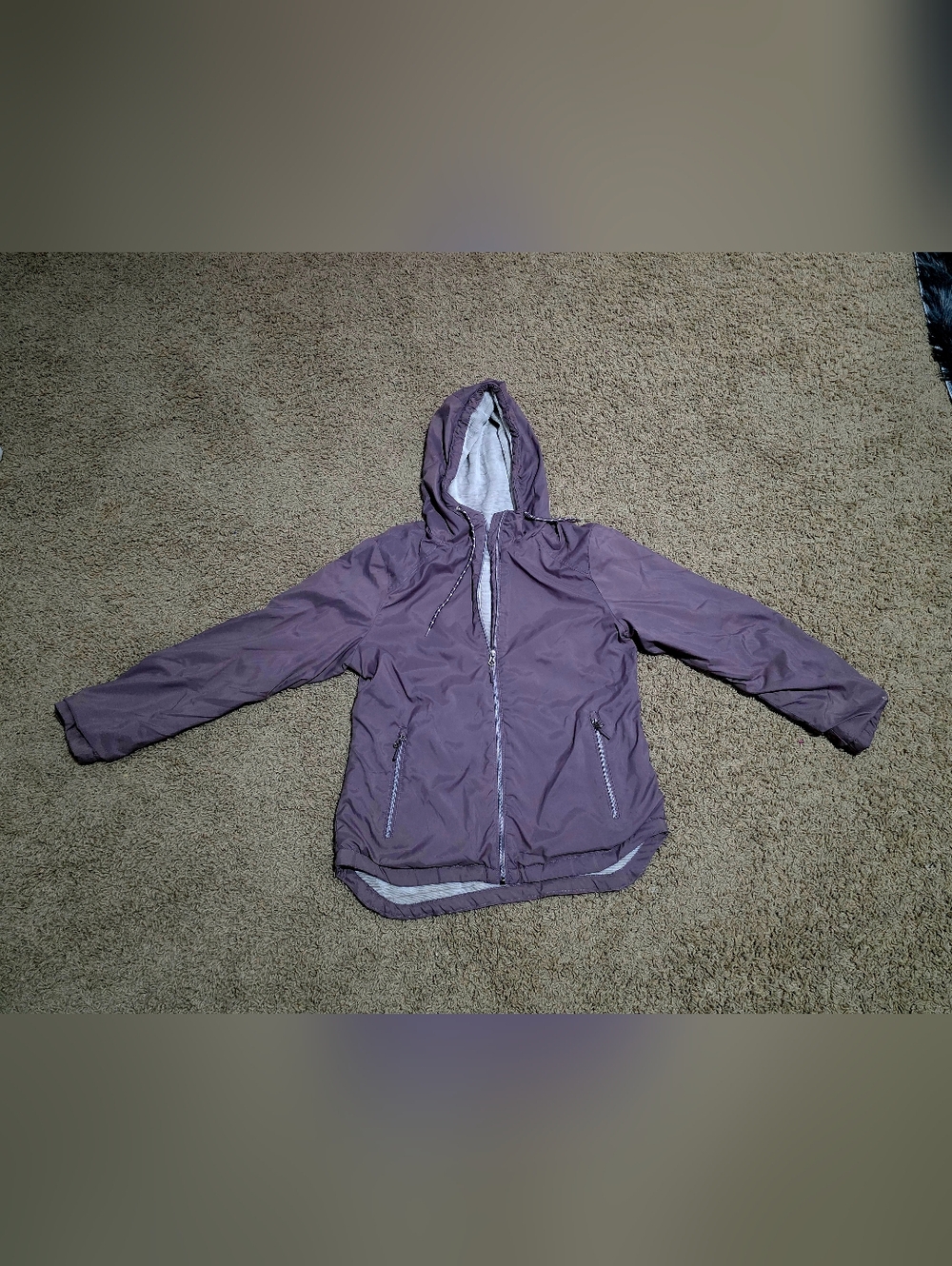 Girls' Lightweight Hooded Jacket in Dusty Purple